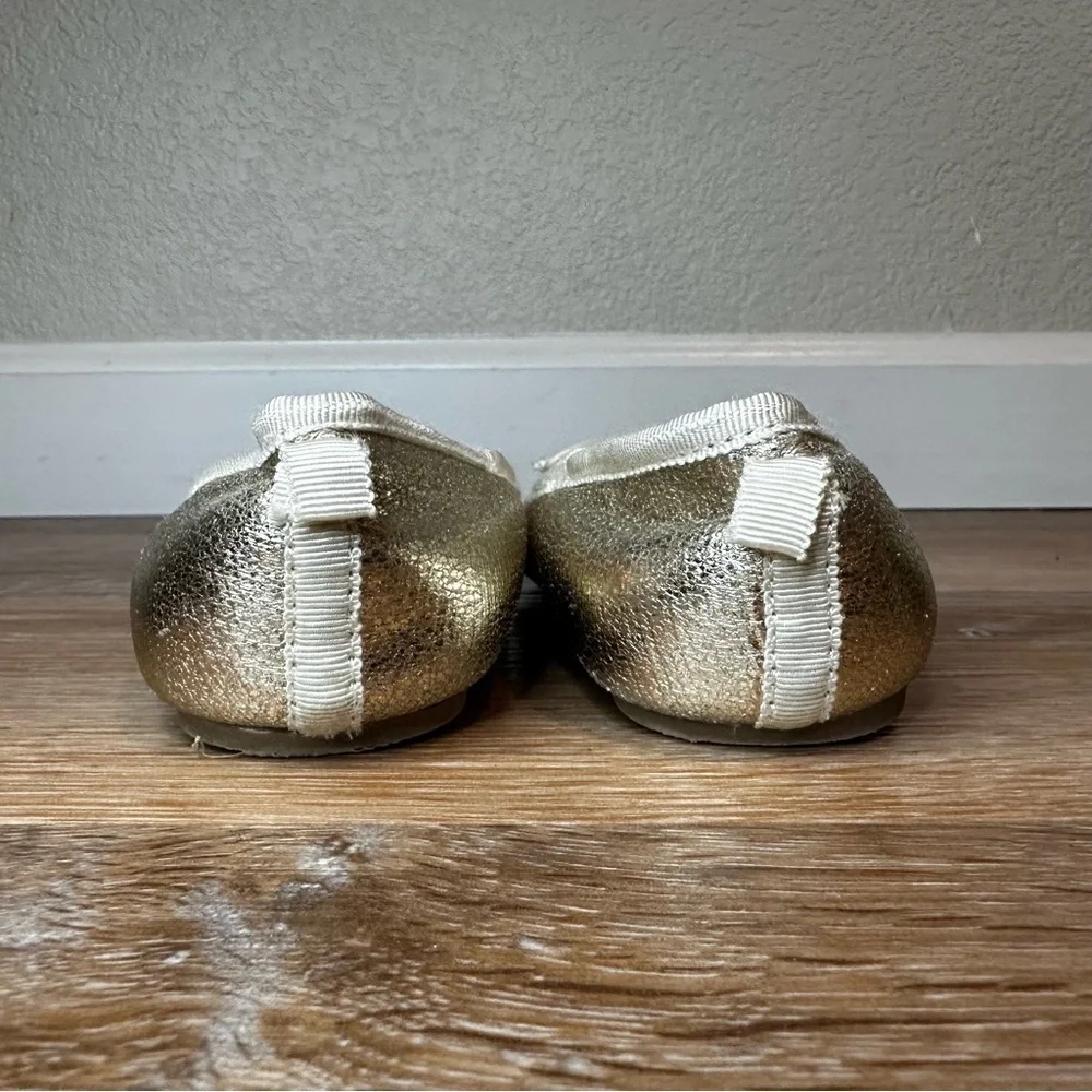 Crewcuts Toddler Girls Size 12 Metallic Gold Ballet Flats